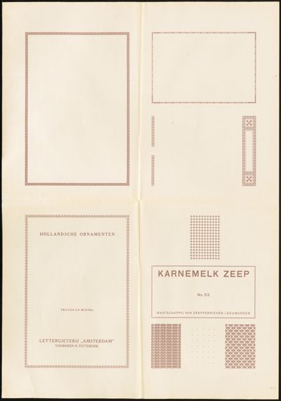 Tekeningen en drukproeven van Hollandse ornamenten, 1908, 1910