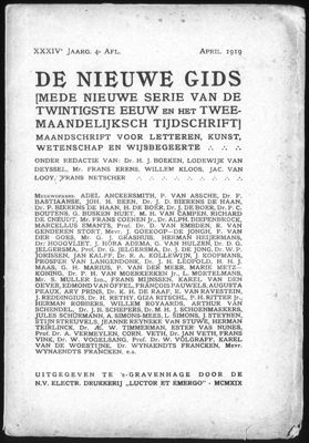 Victor E. van Vriesland, Over het joodsche lied, Recensie van Het joodsche lied. In De Nieuwe Gids, 1919